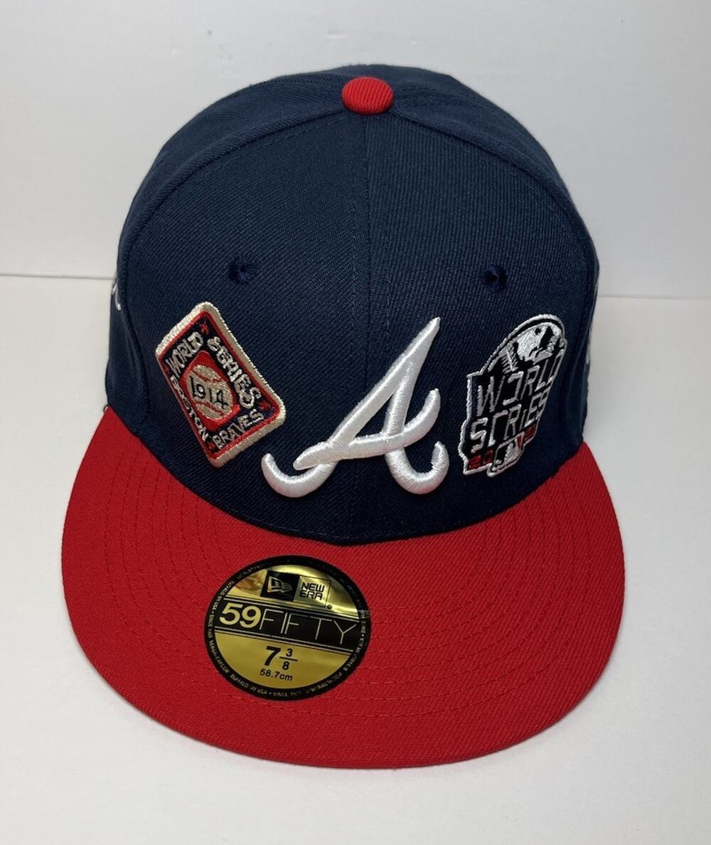 New Era 59FIFTY Atlanta Braves World Series Champions Fitted Hat Size 7 3/8 NWT